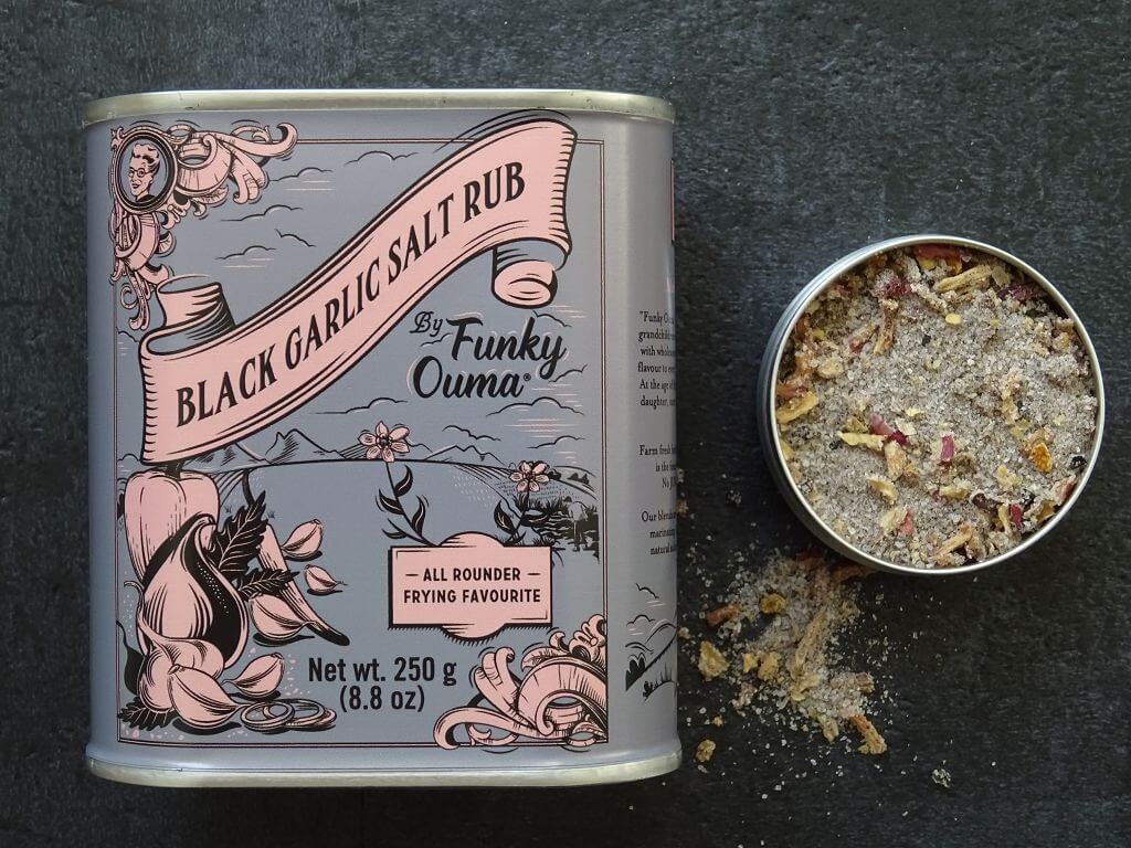 Funky Ouma Black Garlic Salt 250 g Tin