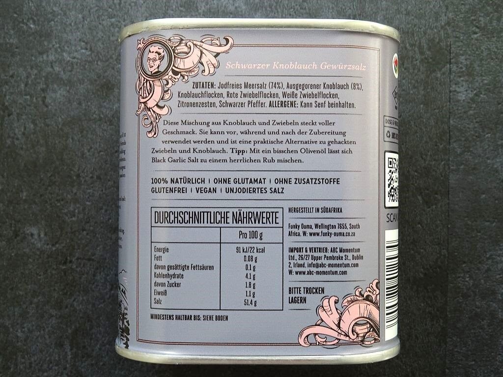 Funky Ouma Black Garlic Salt 250 g Tin