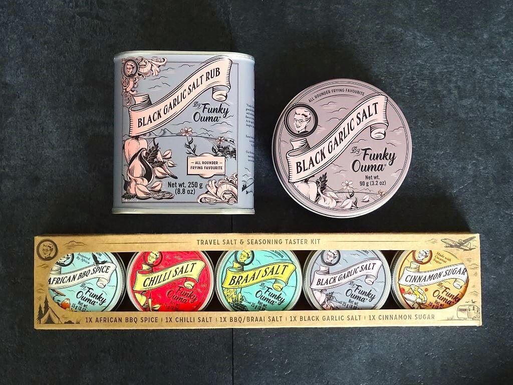 Funky Ouma Black Garlic Salt 250 g Tin