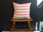 Barrydale Hnad Weavers BHW Cushion Cover Natural Red Stripes Kissenhülle Kissenbezug 50x50 cm handgewebt aus Baumwolle in der Klein Karoo in Südafrika