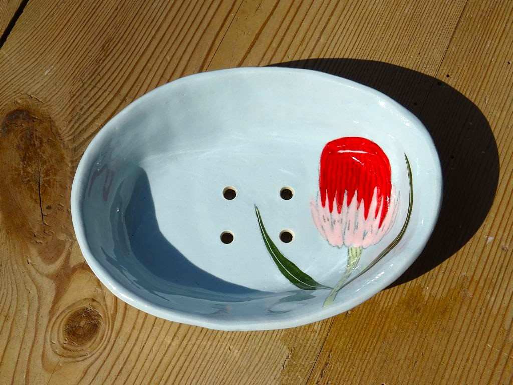 Gemma Orkin Keramik Seifenschale Blau "Protea"