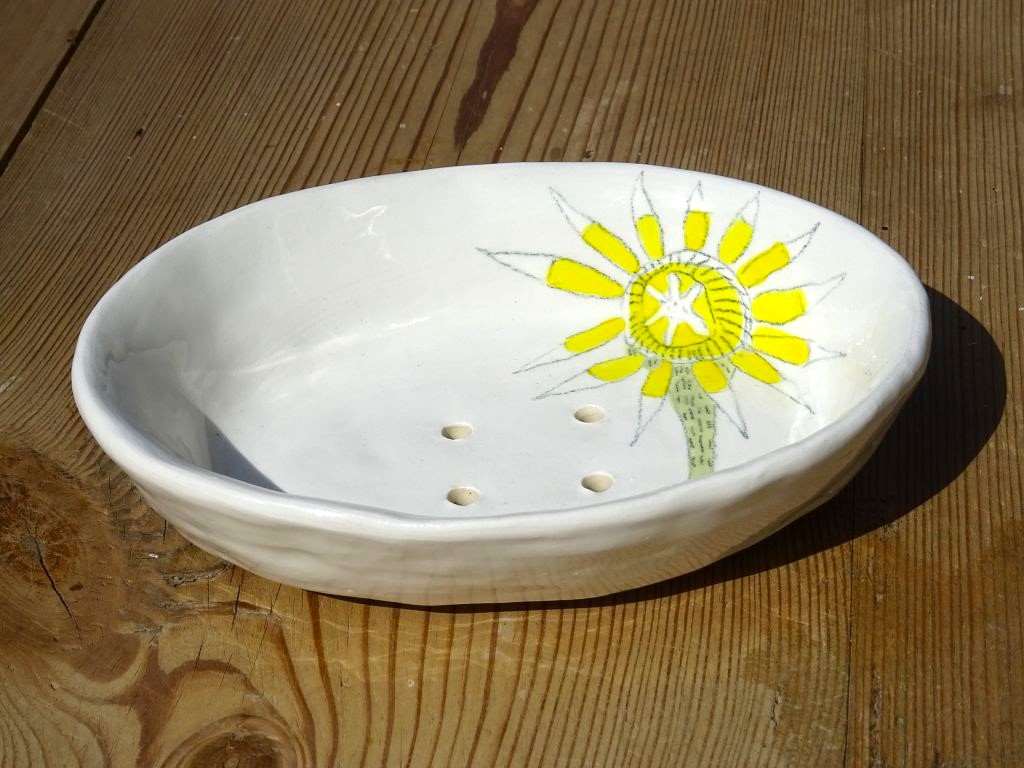 Gemma Orkin Keramik Seifenschale Weiß "Yellow Vygie"