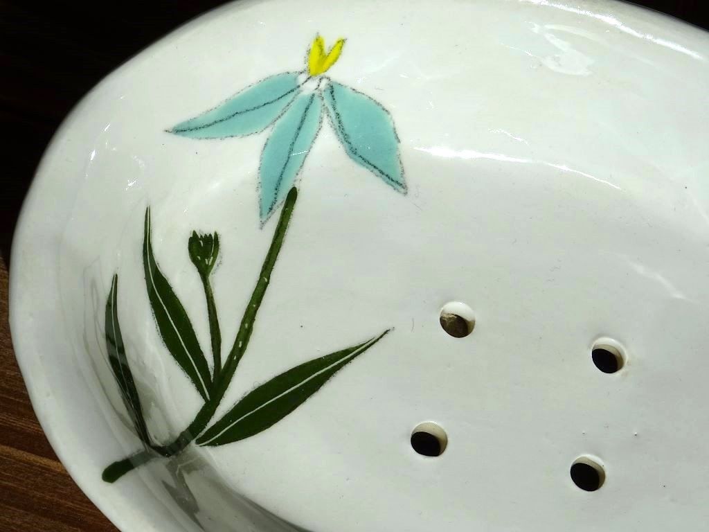 Gemma Orkin Keramik Seifenschale Weiß "Blue Flower"