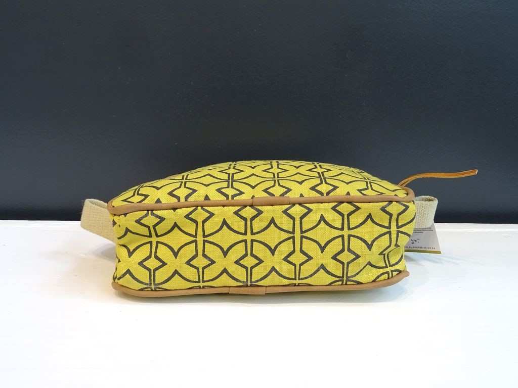 Mongoose Misi Bag handcrafted "Mudcloth Charcoal/Mustard"