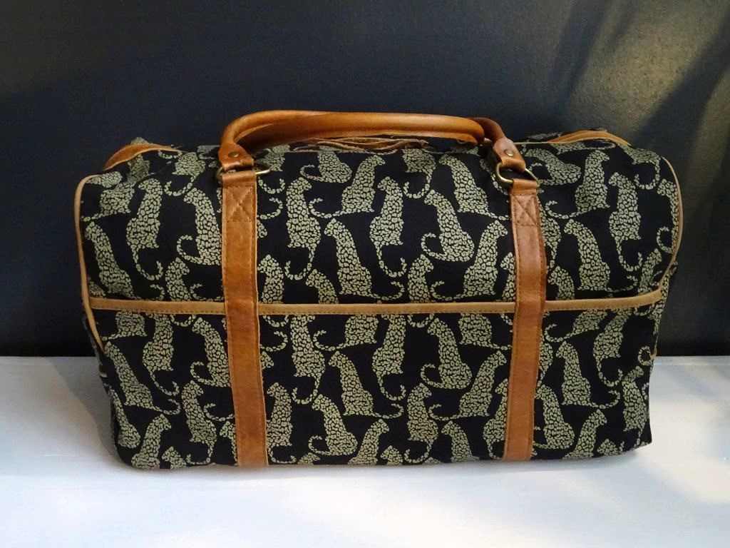 Mongoose Weekend Bag "Leopard Natural/Black" handcrafted