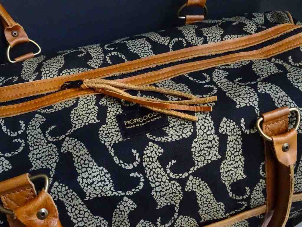 Mongoose Weekend Bag "Leopard Natural/Black" handcrafted