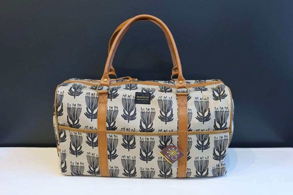 Mongoose Weekend Bag "Pincushion Charcoal/Natural" handcrafted