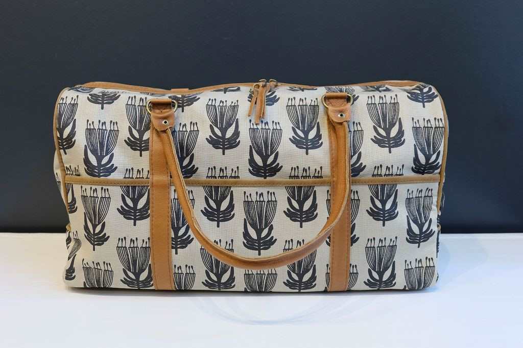 Mongoose Weekend Bag "Pincushion Charcoal/Natural" handcrafted