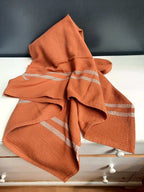 MUNGO Block Rib Bathsheet Badetuch in Russet, einem Rostrot gewebt aus reiner Baumwolle Organic Cotton in Südafrika South Africa