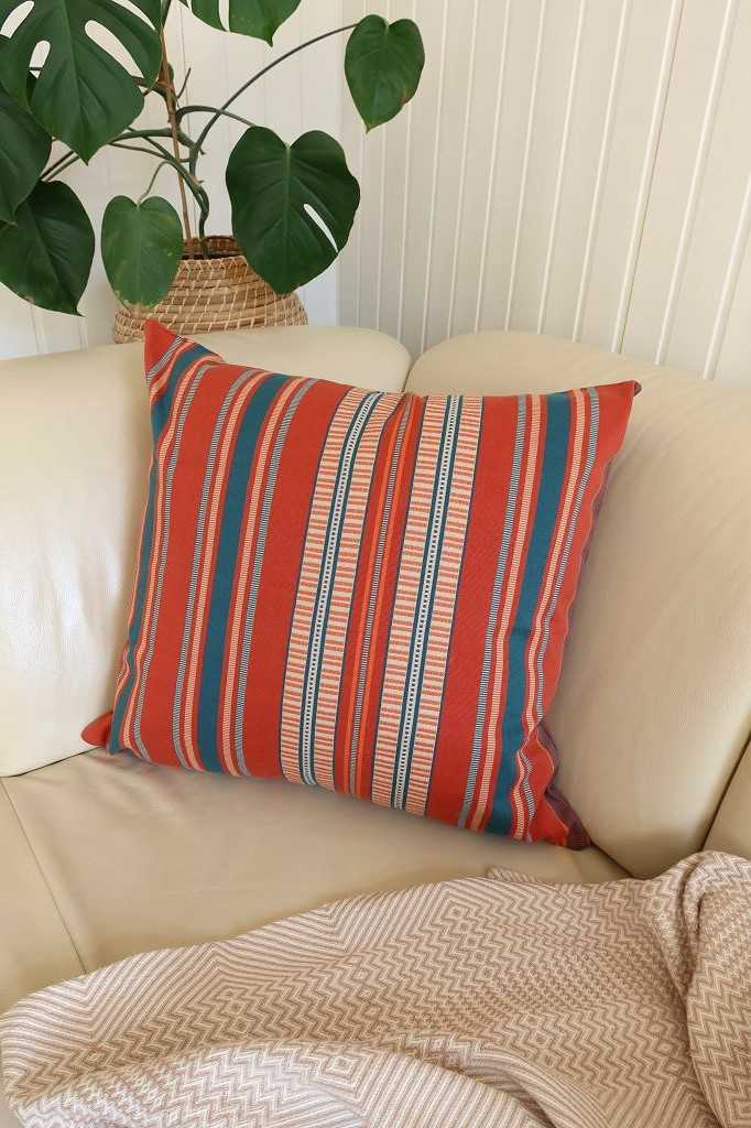 Mungo Sahara Stripe Cushion Cover Kissenhülle 60x60"Flame"