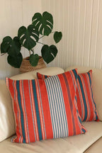 Mungo Sahara Stripe Cushion Cover Kissenhülle 60x60"Flame"