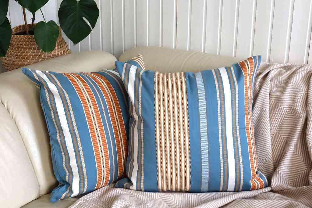 Mungo Sahara Stripe Cushion Cover Kissenhülle 60x60 "Oasis"