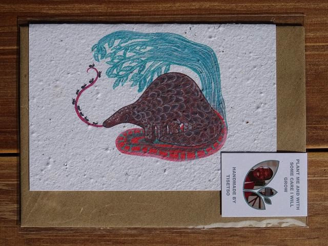 Growing Paper Grußkarte "Pangolin" Colour me Africa