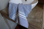 Barrydale Hand Weavers Contemporary Towel Variegated Stripes "Indigo"