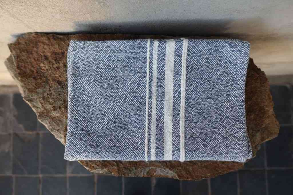 Barrydale Hand Weavers Contemporary Towel Variegated Stripes "Indigo"