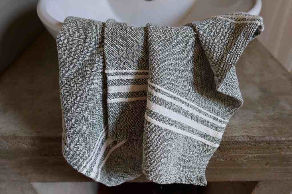 Barrydale Hand Weavers Contemporary Towel Variegated Stripes "Karoo Green"