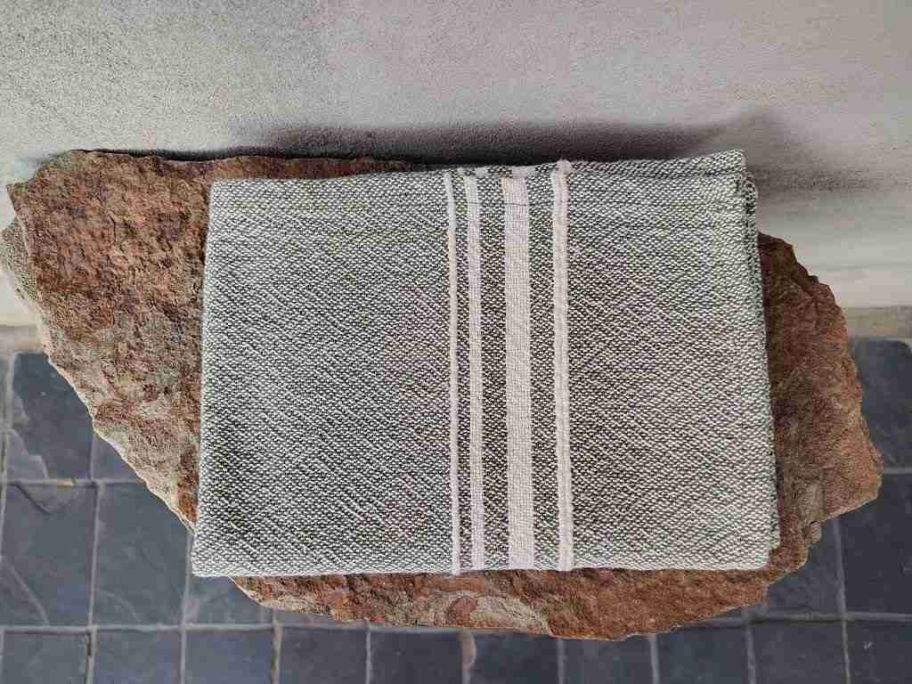 Barrydale Hand Weavers Contemporary Towel Variegated Stripes "Karoo Green"