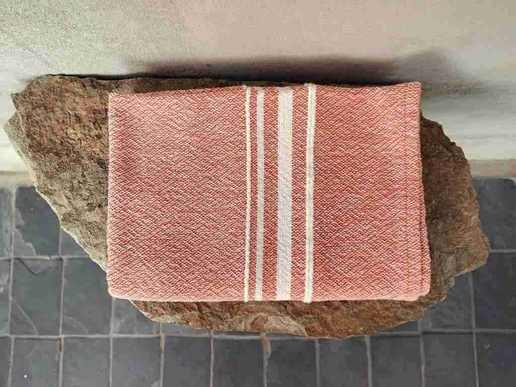 Barrydale Hand Weavers Contemporary Towel Variegated Stripes "Karoo Orange"