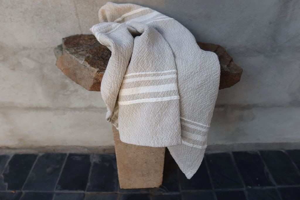 Barrydale Hand Weavers Contemporary Towel Variegated "Stripes Stone"