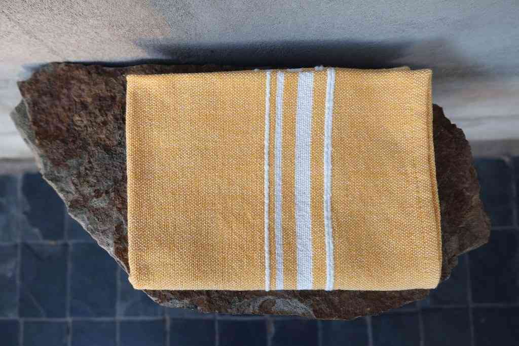 Barrydale Hand Weavers Contemporary Towel Variegated Stripes "Yellow"