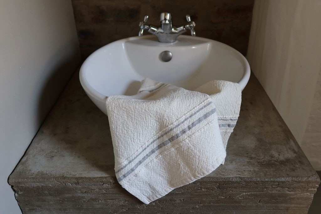 Barrydale Hand Weavers Country Towel Variegated Stripes" Grey"