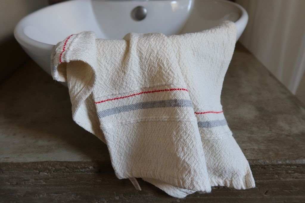 Barrydale Hand Weavers Country Towel Variegated Stripes "Grey & Red"