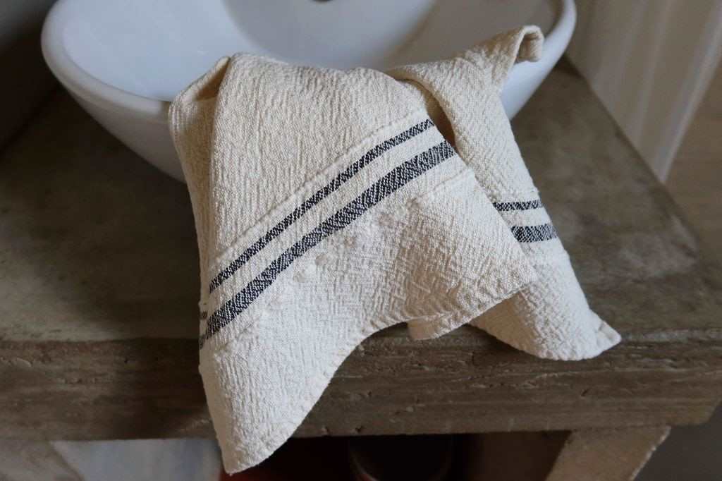 Barrydale Hand Weavers Country Towel Variegated Stripes"Inverse Charcoal"