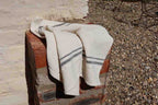 Barrydale Hand Weavers Country Towel Variegated Stripes"Inverse Charcoal"