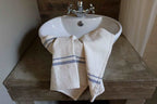Barrydale Hand Weavers Country Towel Variegated Stripes"Inverse Indigo"