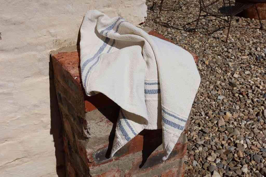 Barrydale Hand Weavers Country Towel Variegated Stripes"Inverse Indigo"