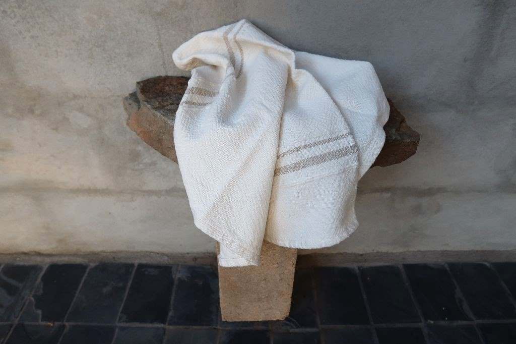 Barrydale Hand Weavers Country Towel Variegated Stripes"Inverse Stone"