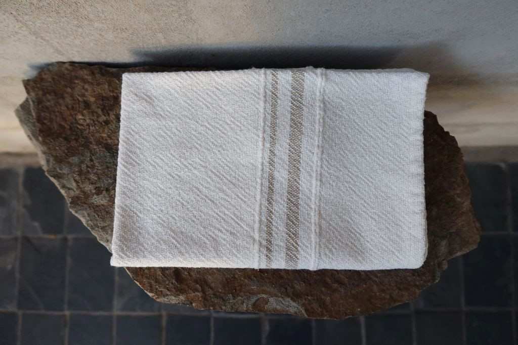 Barrydale Hand Weavers Country Towel Variegated Stripes"Inverse Stone"