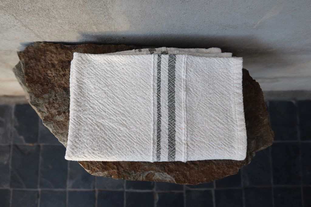 Barrydale Hand Weavers Country Towel Variegated Stripes"Karoo Green"