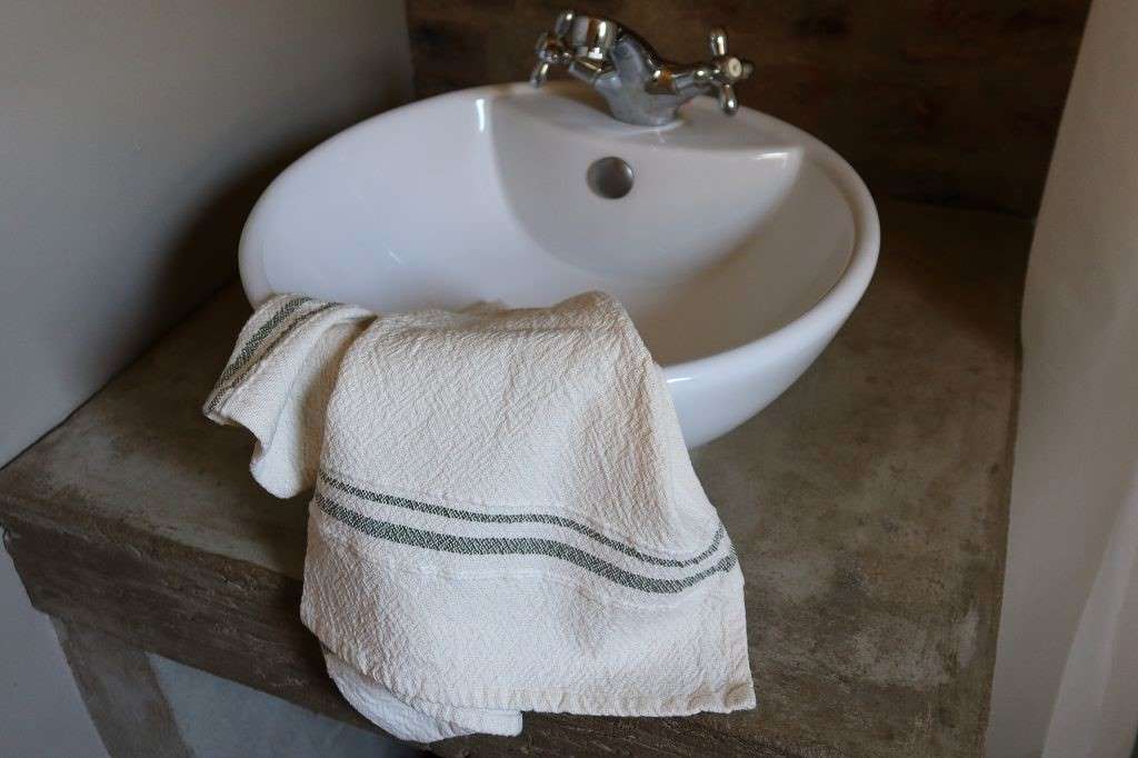 Barrydale Hand Weavers Country Towel Variegated Stripes"Karoo Green"
