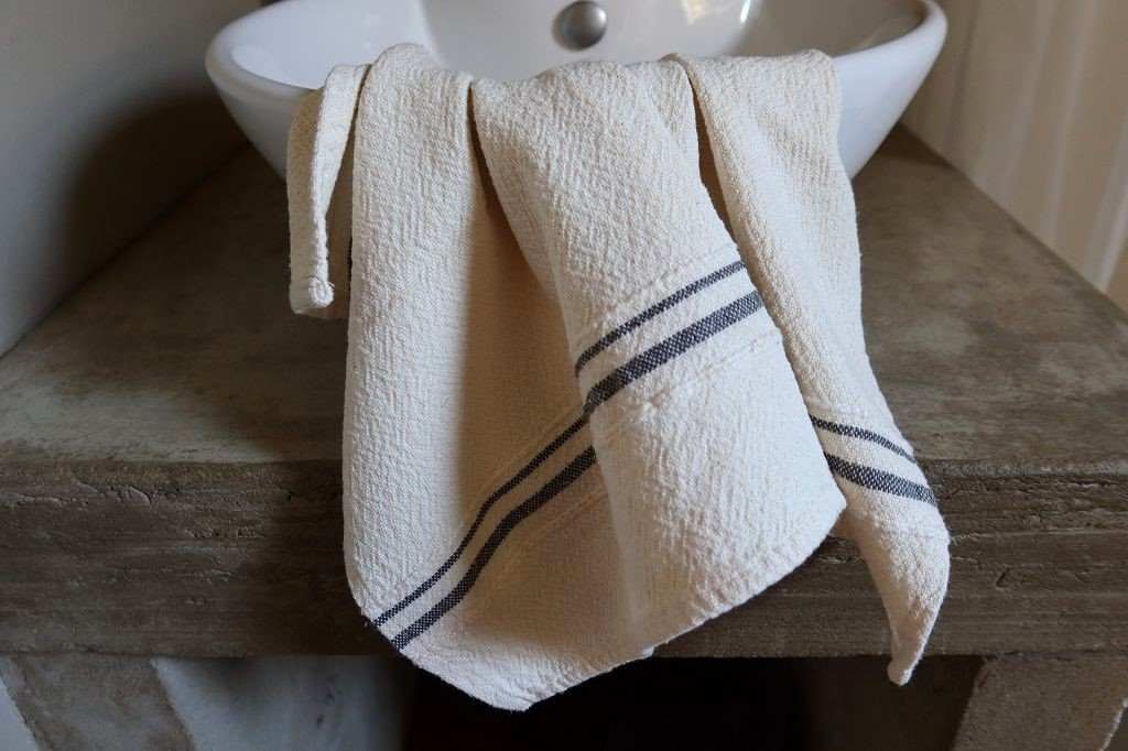 Barrydale Hand Weavers Country Towel Variegated Stripes "Navy"