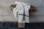Barrydale Hand Weavers Country Towel Variegated Stripes "Navy & Red"